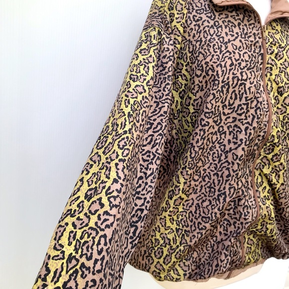 Vintage 80’s leopard print mob wife warm up track jacket windbreaker coat - Picture 4 of 9